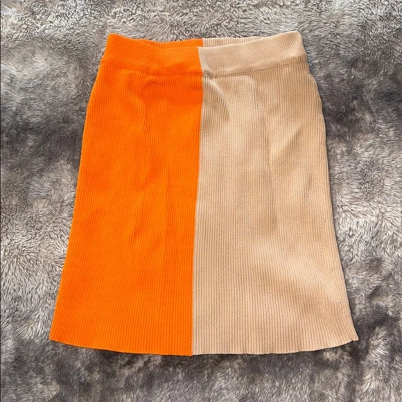 FashionNova Vibrant Orange & Tan Skirt Set 🍊 - Picture 6 of 8